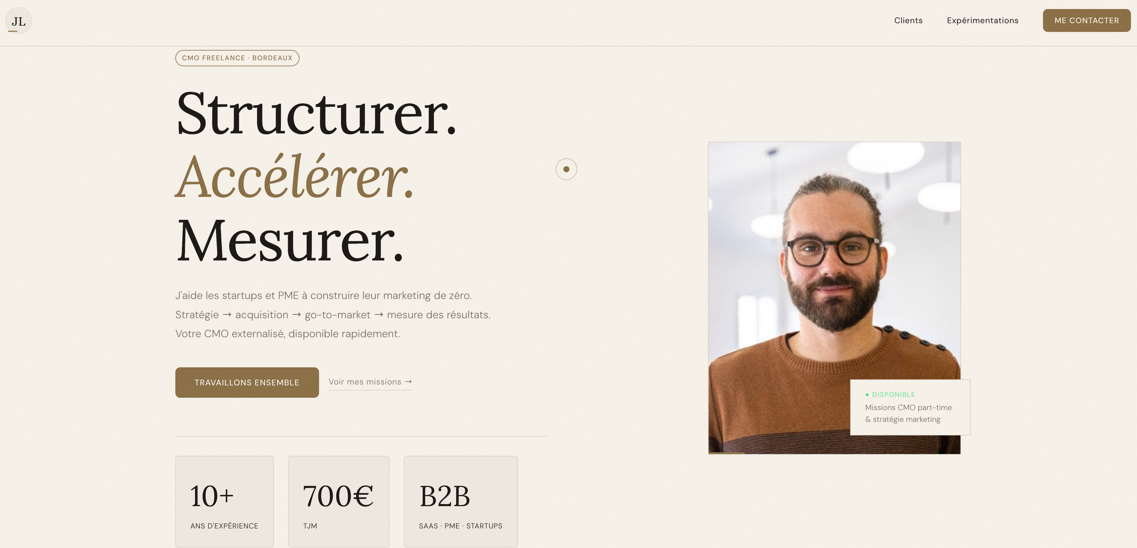 Mockup site vitrine Julien Lacaze